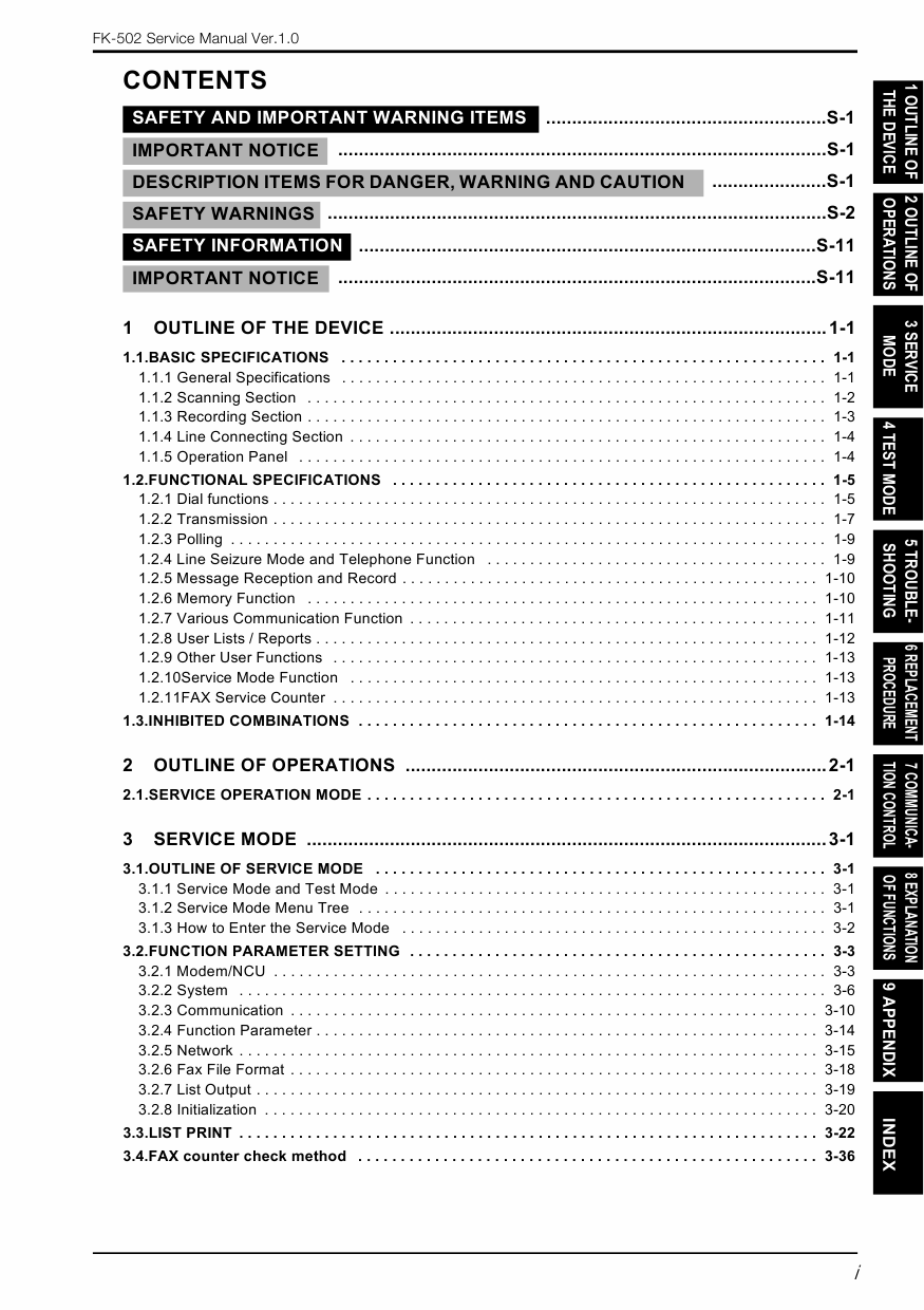 Konica-Minolta Options FK-502 Service Manual-2